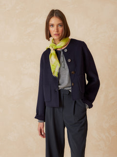 Wool Cloth Coat Blue