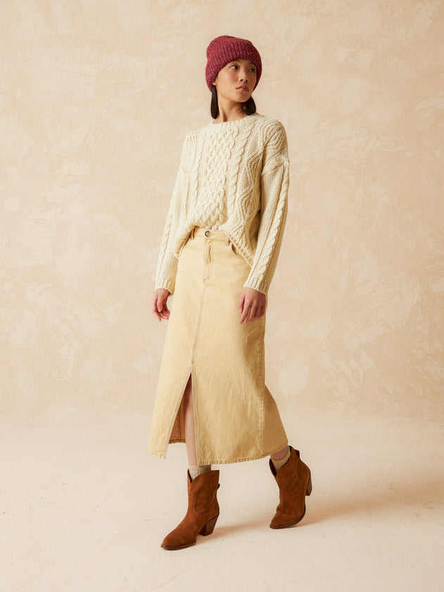 Cableknit Jumper Beige