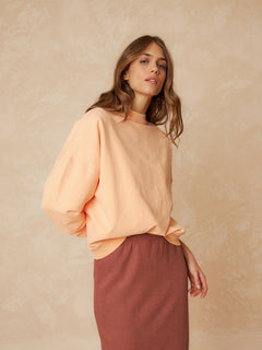 Basic Cotton Jumper Peach Orange