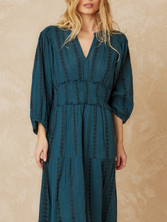 Maxi Dress Jacquard Blue