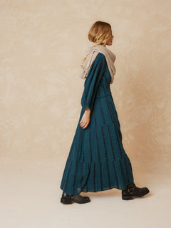 Maxi Dress Jacquard Blue