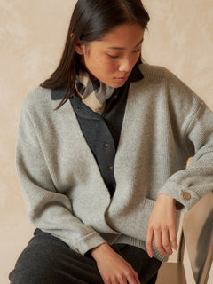 Cross Knit Jacket Grey