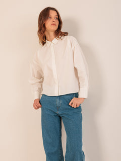 Cropped Poplin Shirt White