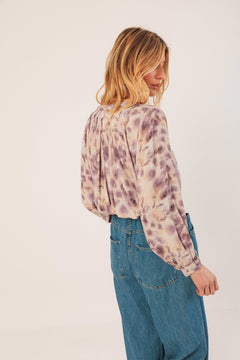 Watercolor-Print Shirt Pink