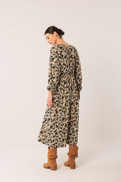 Viscose Midi Dress Beige