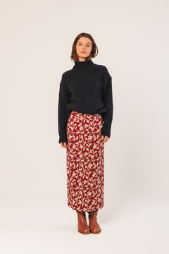 Viscose Pencil Skirt Red