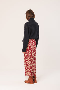 Viscose Pencil Skirt Red