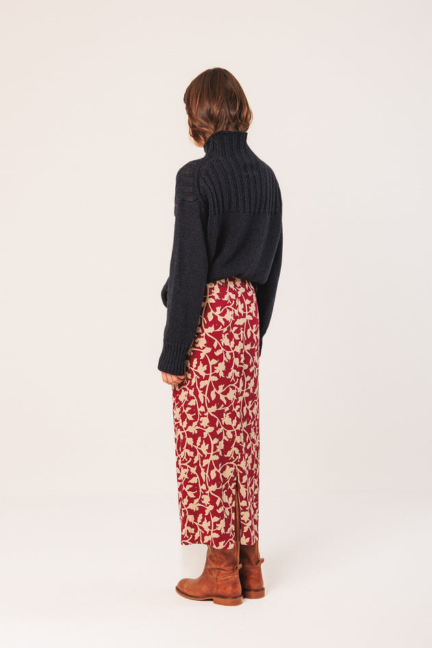 Viscose Pencil Skirt Red