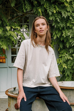 Embroidered Cotton Shirt Stone