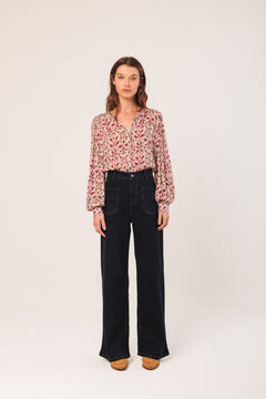 Smock-Detail Shirt Pink