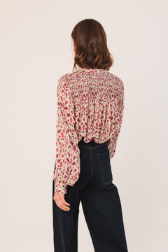 Smock-Detail Shirt Pink