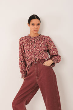 Ikat Print Shirt Red
