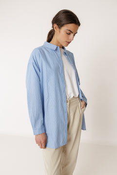 Long Striped Shirt Blue