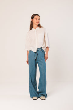 Boxy Poplin Shirt White