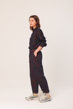 Vichy Elastic Micro-Corduroy Pant Dark Blue