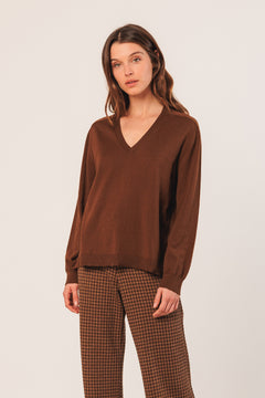 Basic Cotton Sweater Brown