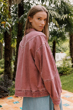 Washed Twill Jacket Red