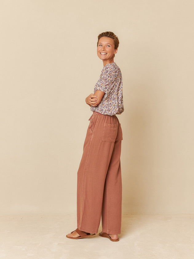 Maxi Wide Leg Pants Brown