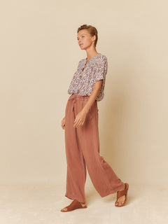 Maxi Wide Leg Pants Brown