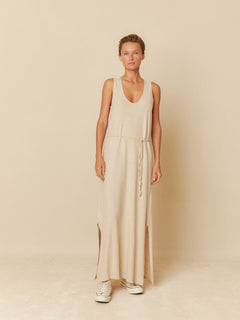 Rustic Melange Dress Light Beige