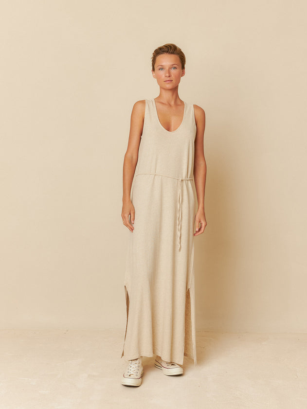 Rustic Melange Dress Light Beige