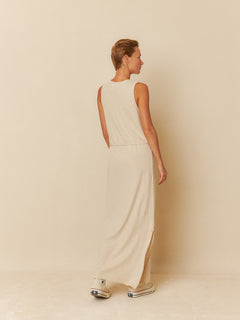 Rustic Melange Dress Light Beige