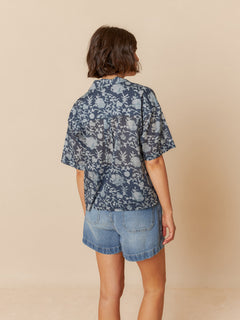 Ginger Print Shirt Indigo Blue