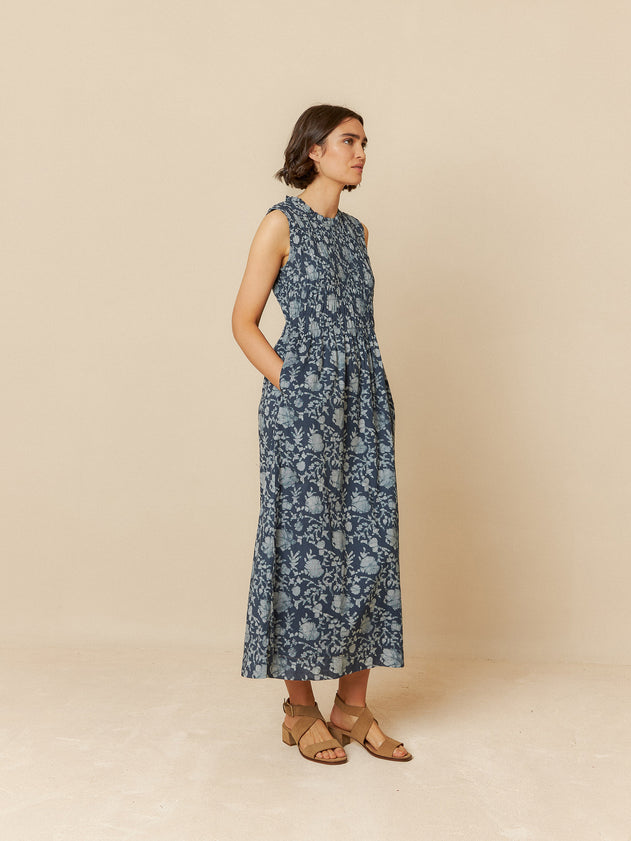 Elastic Maxi Dress Blue