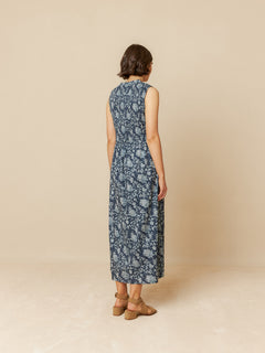 Elastic Maxi Dress Blue