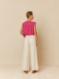 Gabardine Crop Trousers Ecru