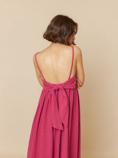 Maxi Dress With Straps Cardenal Pink