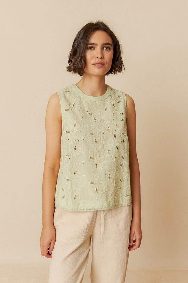 Lace Combined Top Green