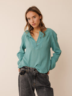 Bombed Sleeve Blouse Jade