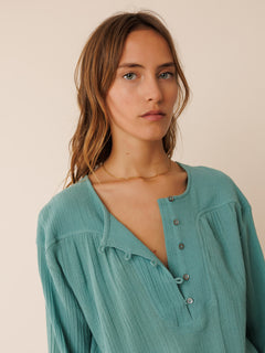 Bombed Sleeve Blouse Jade