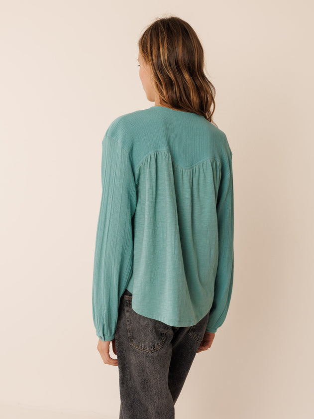 Bombed Sleeve Blouse Jade