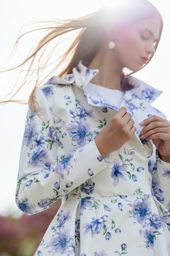 Blue Whisper Raincoat White