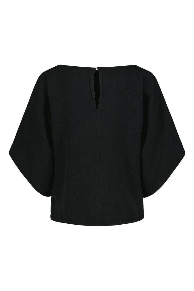 Vallmo Linen-Cotton Blouse Raven Black