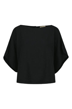 Vallmo Linen-Cotton Blouse Raven Black