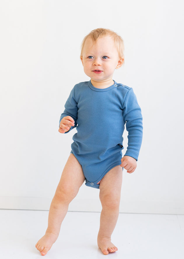 Baby's Ribbed Body Denim Blue