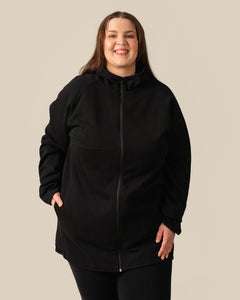 Toive Zip-Up Hoodie Long Black