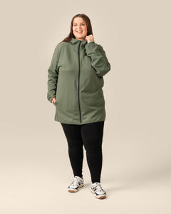 Toive Zip-Up Hoodie Long Sage Green