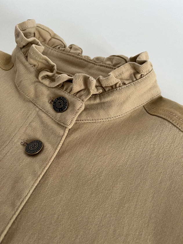Ruffle Organic Cotton Jacket Dark Sand