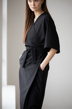 Jade Wrap Dress Black