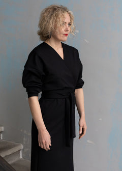Nola Kimono Dress Black