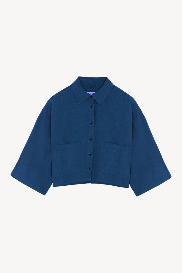 Wanda Linen Overshirt Indigo Blue