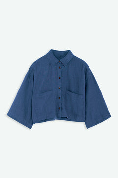 Wanda Linen Overshirt Indigo Blue