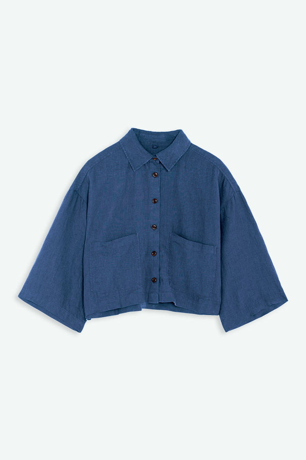 Wanda Linen Overshirt Indigo Blue