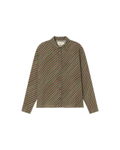 Brown diagonal striped Kati blouse