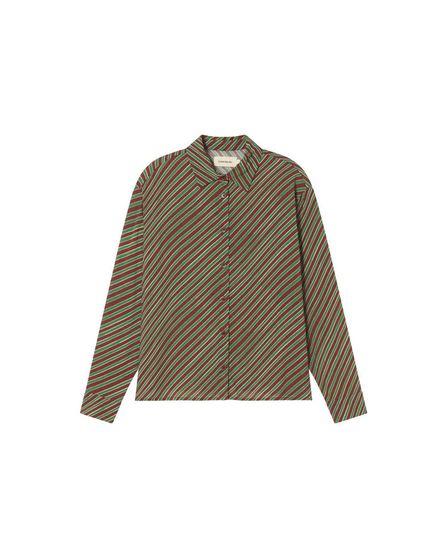 Brown diagonal striped Kati blouse