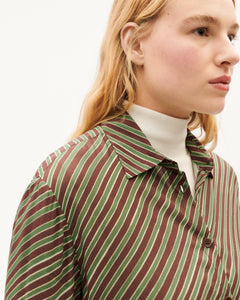 Brown diagonal striped Kati blouse